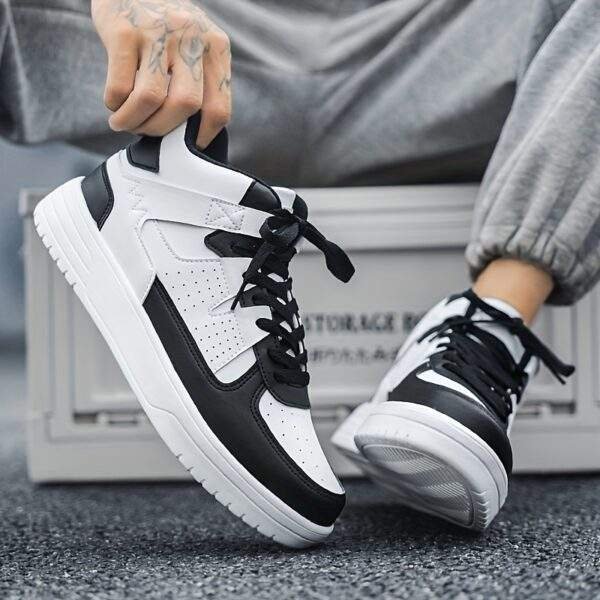 Men’s High-Top Fashion Sneakers – Casual Sports Lace-Up Running Shoes, PU Upper, EVA Cushioned Insole, MD Sole, All-Season Comfort - Image 10