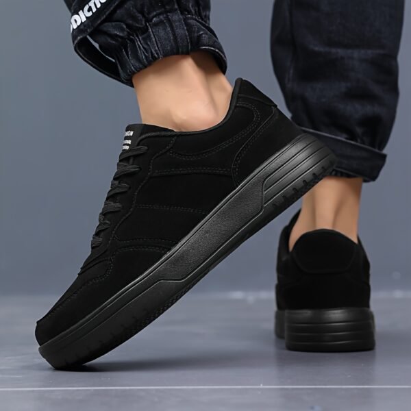 Men's Lightweight Durable Casual Sneakers - Low-Top Lace-Up Outdoor Shoes with PU Upper & MD Sole, All-Season Versatile Design for Hiking, Running, Daily Wear - Breathable Fabric Lining & Round Toe Comfort, Hiking Streetwear, Sporty Look, Secure Fit Closure - Image 5
