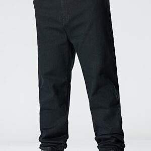 Men's Plus Size Stretch Work Jeans – Straight Leg, Washed Denim, Regular Fit