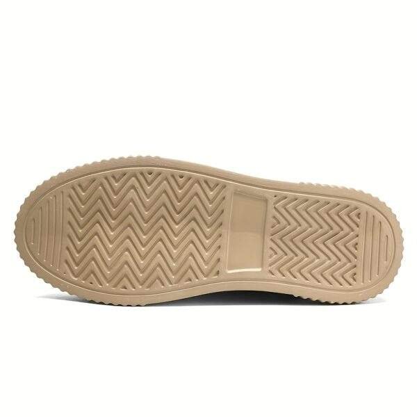 Men's Plus Size Lightweight Lace-Up Sneakers - Casual & Sporty, Beige Low-Top Skate Shoes with Durable MD Sole, Comfortable EVA Insole, Perfect for Casual Attire, Running & Outdoor Activities - Image 4