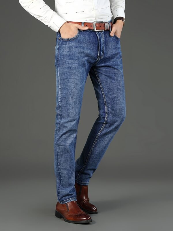Men’s Plus-Size Stretch Jeans – Fully Washed, Durable, Warm, Work-Ready - Image 8