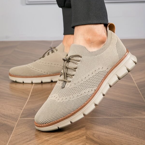 New Men's Fashion Casual Shoes Anti-Slip Outdoor Comfortable Low-Top Walking Shoes Mesh Breathable Knit Lightweight Classic Business Shoes Large Size - Image 3