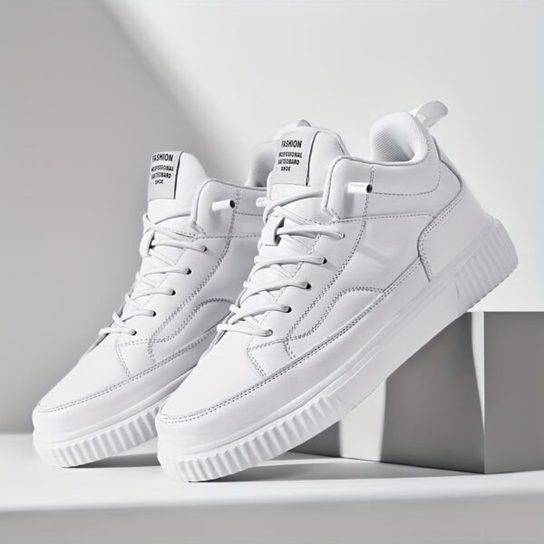 Men's Trendy Solid Skate Shoes, Comfy Non Slip Casual Street Style Sneakers For Men's Outdoor Activities - Image 2