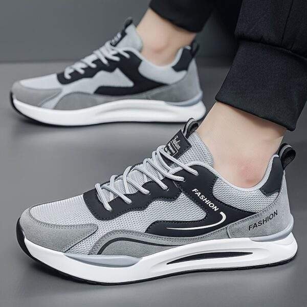 Men's Trendy Color Block Non Slip Jogging Shoes, Comfy Sneakers For Outdoor Training, Traveling, All Seasons - Image 2