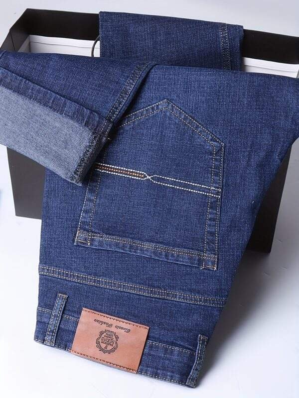 Plus Size Men's Premium Denim Jeans – Stretch Comfort Fit, Durable Cotton Blend with Embroidery, Machine Washable, Business Casual & Stylish, PLUS SIZE - Image 10