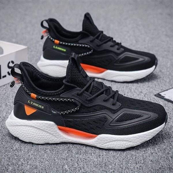 Plus Size Men’s Breathable Woven Knit Running Shoes – Non-Slip Soft Sole - Image 6