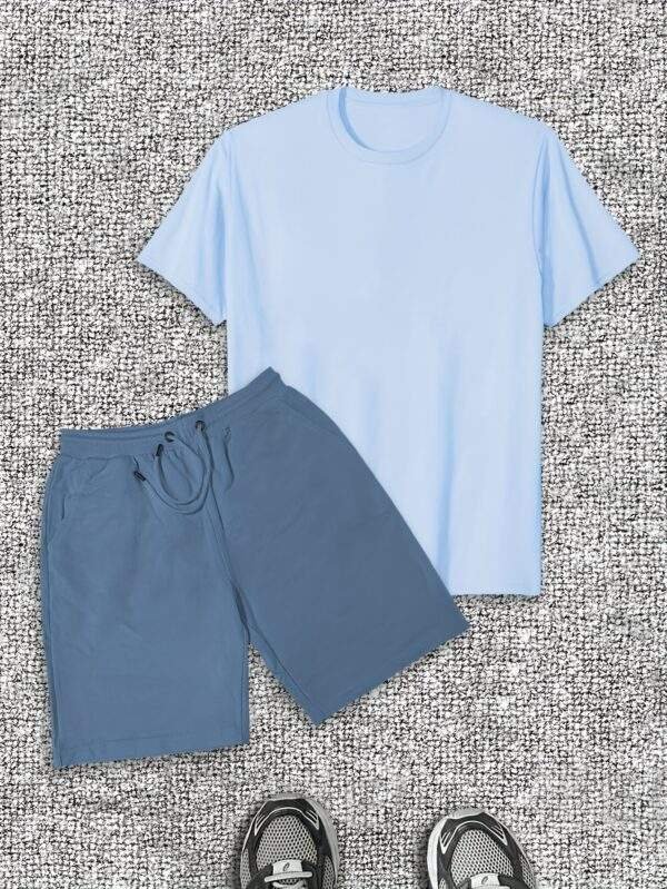 Men's Casual Suit Short Sleeve T-Shirt and Shorts Set - Image 4