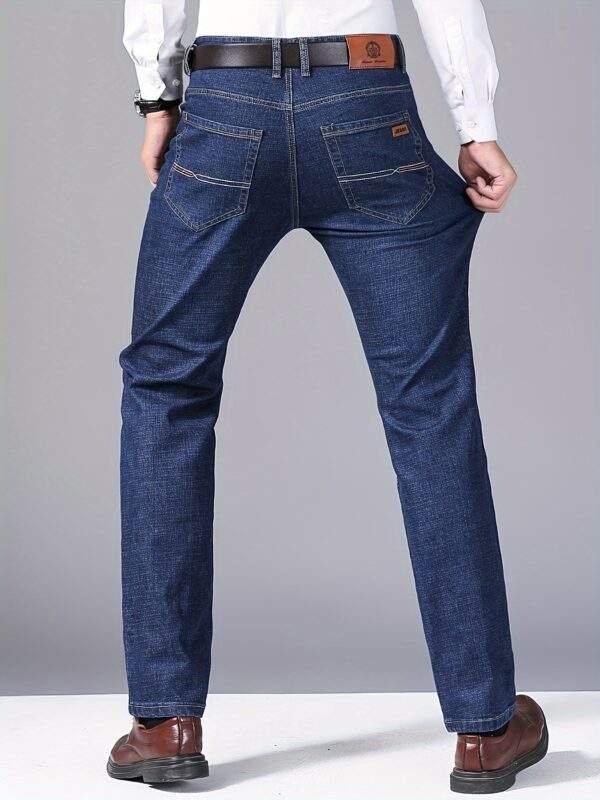 Plus Size Men's Premium Denim Jeans – Stretch Comfort Fit, Durable Cotton Blend with Embroidery, Machine Washable, Business Casual & Stylish, PLUS SIZE - Image 4
