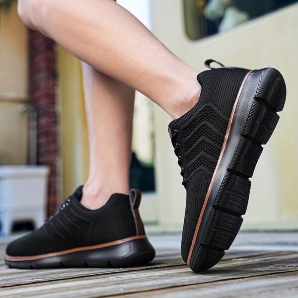 1pair CHTAPPILIAR Men's Breathable Mesh Casual Sneakers, Solid Color Low Top Lace-Up Shoes with EVA Sole and Fabric Insole for Daily Wear - Spring/Summer Collection - Image 5
