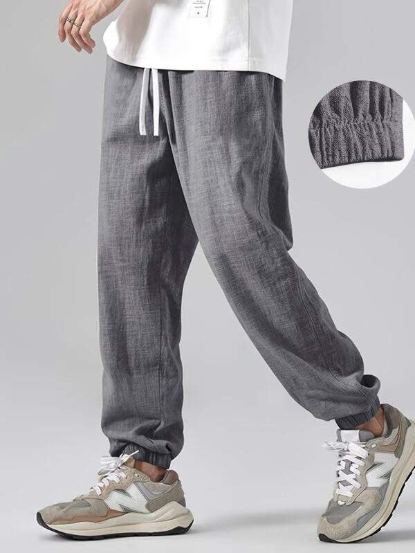 Men’s Casual Linen Joggers – Breathable, Comfortable Fit with Pockets, All-Season Wear - Image 2
