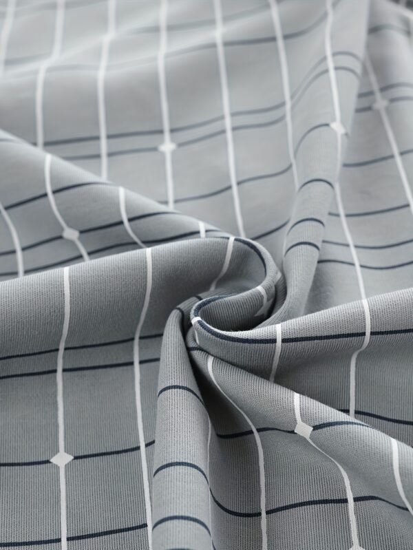 Men's 100% Cotton Pajama Set with Geometric Pattern, Casual Style, Long Sleeve, Knit Fabric, Comfortable Breathable, with Pockets, Spring/Summer/Autumn Collection - Image 6