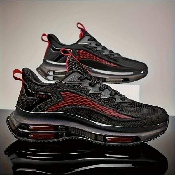 Men'S Low Top Road Running Shoes, Fabric Upper, Lace-Up Closure, TPU Sole, Solid Color, for Universal - Image 2