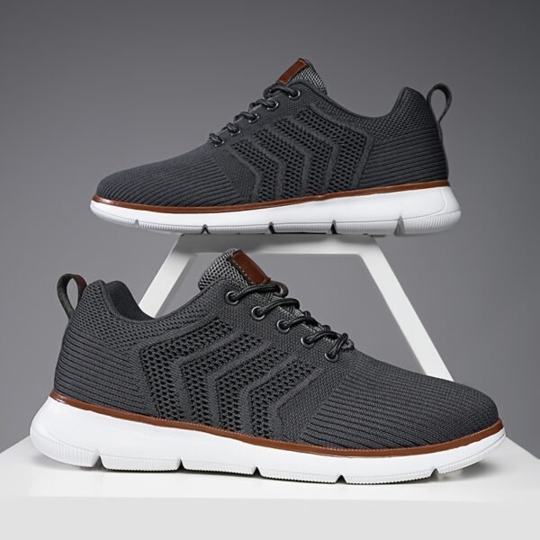 1pair CHTAPPILIAR Men's Breathable Mesh Casual Sneakers, Solid Color Low Top Lace-Up Shoes with EVA Sole and Fabric Insole for Daily Wear - Spring/Summer Collection - Image 3