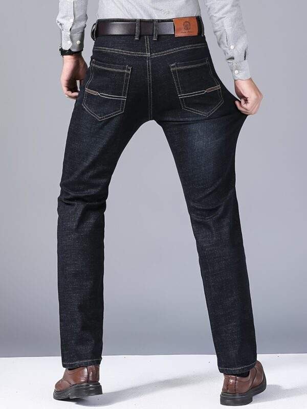 Plus Size Men's Premium Denim Jeans – Stretch Comfort Fit, Durable Cotton Blend with Embroidery, Machine Washable, Business Casual & Stylish, PLUS SIZE - Image 3