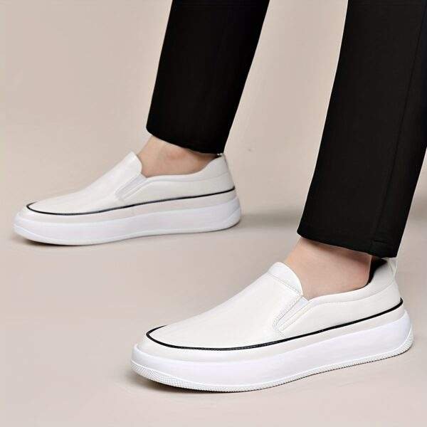 Men’s Plus Size Slip-On Loafers – Soft White Non-Slip Casual Shoes - Image 8