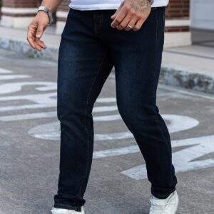 Men's Classic Slim Fit Stretch Denim Jeans – Medium Waist, Zipper, All-Season Wear