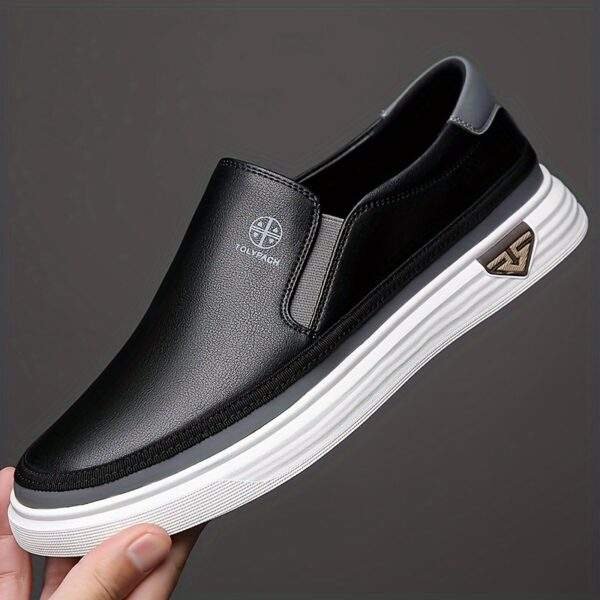 Men’s Stylish Slip-On Loafers – White Casual Shoes with Non-Slip Sole - Image 2