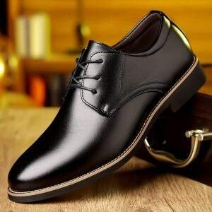 Men’s Casual Business Shoes – Anti-Skid Lace-Up Office Footwear