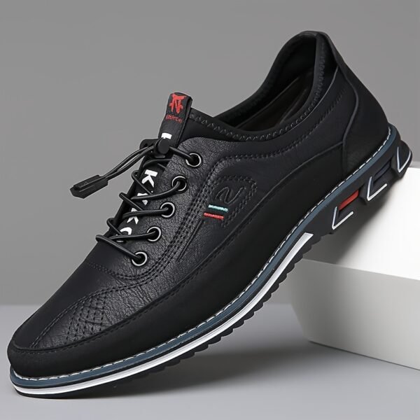Plus Size Men’s Business Color Block Walking Shoes – Comfy Non-Slip Lace-Up Rubber Sole - Image 3