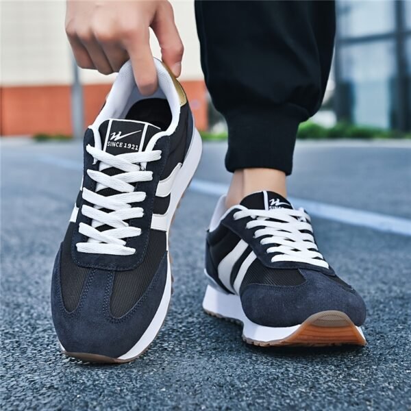AOPLUS Men's Breathable Casual Sneakers - Lightweight Running Shoes with Cushioned Insole, Durable Rubber Sole, and Stylish Color Block Design for Sports and Casual Attire - Image 8