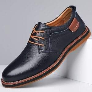 Men’s Faux Leather Dress Shoes – Sleek Lace-Up Business Casual Footwear