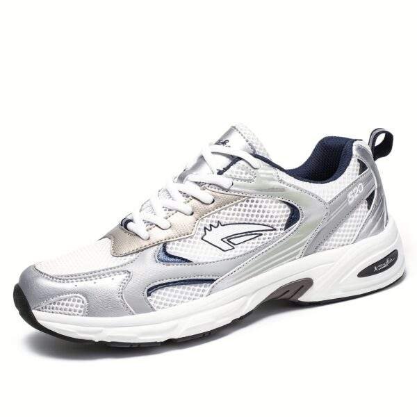 Men's Stylish Sports Shoes In Black With Silvery, Breathable Mesh, And Large Sizes 40-46, Perfect For Casual Wear. - Image 4
