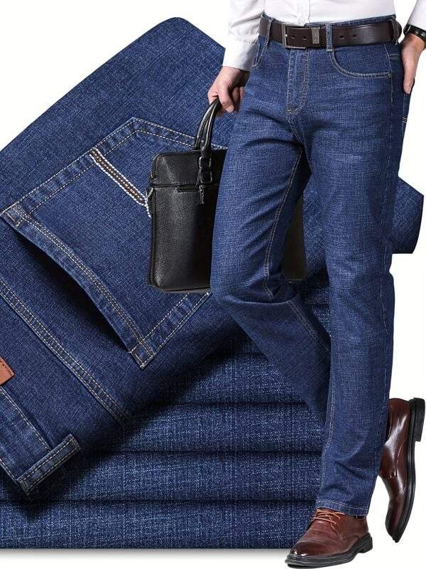 Plus Size Men's Premium Denim Jeans – Stretch Comfort Fit, Durable Cotton Blend with Embroidery, Machine Washable, Business Casual & Stylish, PLUS SIZE - Image 6