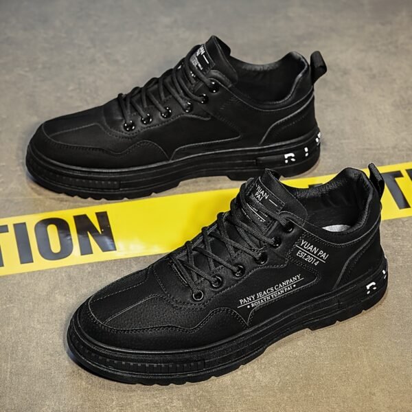 Men's Casual Sneakers - Stylish Lightweight All-Match Skate Shoes with Durable PVC Sole, Comfortable Fabric Lining, and Breathable Design for Outdoor, Sports, and Casual Attire - Image 3
