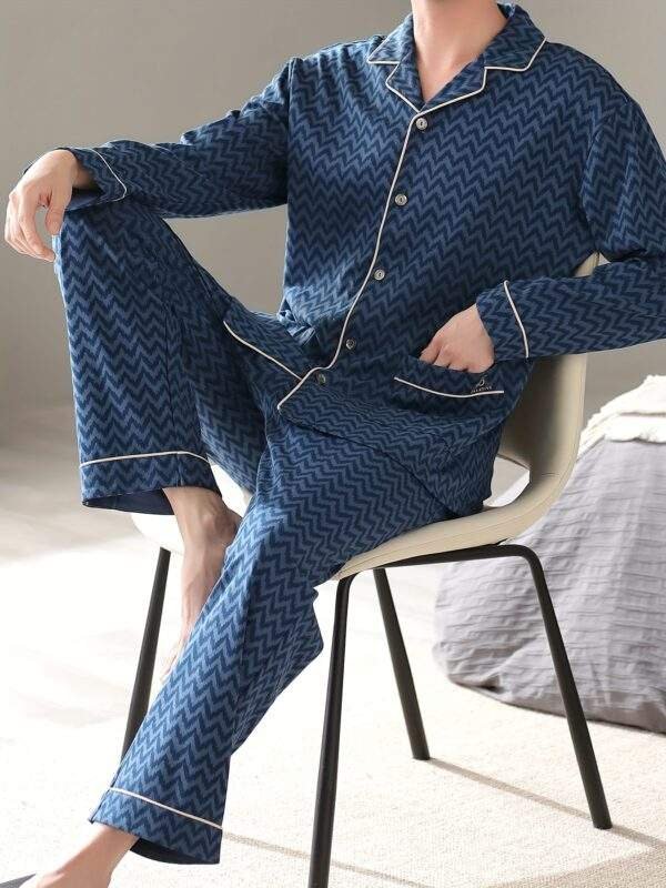 Cardigan Men's Pure Cotton Thin Long Sleeve Simple Spring and Autumn Home Clothes Men's Middle-aged Dad's Full Cotton Plus Size Pajamas