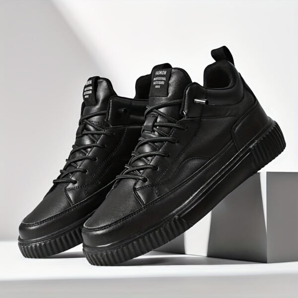 Men's Trendy Solid Skate Shoes, Comfy Non Slip Casual Street Style Sneakers For Men's Outdoor Activities - Image 4