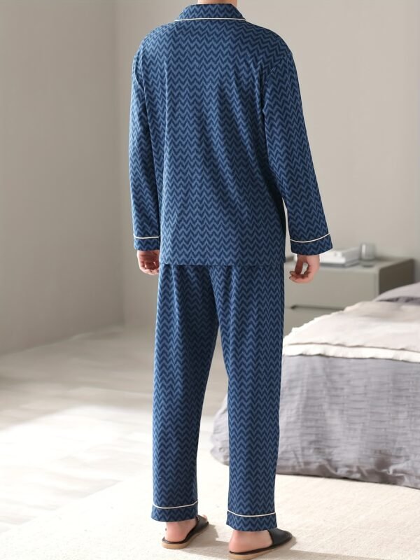Cardigan Men's Pure Cotton Thin Long Sleeve Simple Spring and Autumn Home Clothes Men's Middle-aged Dad's Full Cotton Plus Size Pajamas - Image 6