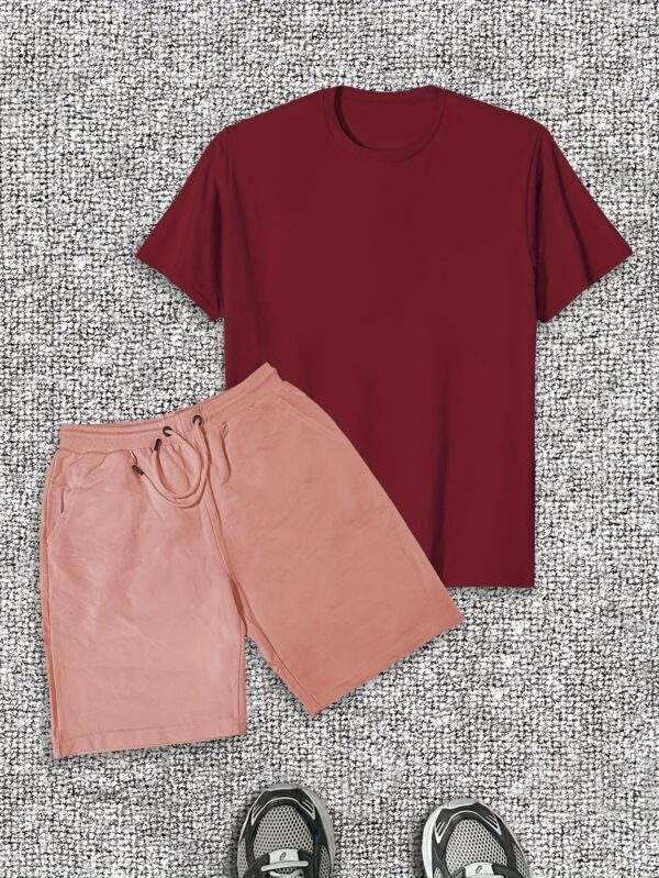 Men's Casual Suit Short Sleeve T-Shirt and Shorts Set