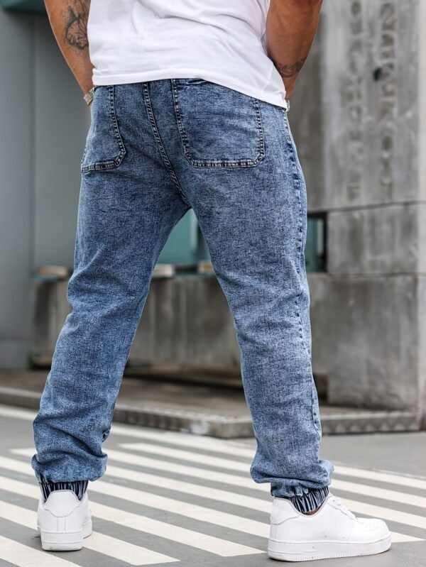 Plus Size Men's Casual Stretch Denim Jeans – Pockets, Machine Washable, All-Season Comfort, Cowboy Style, PLUS SIZE - Image 2