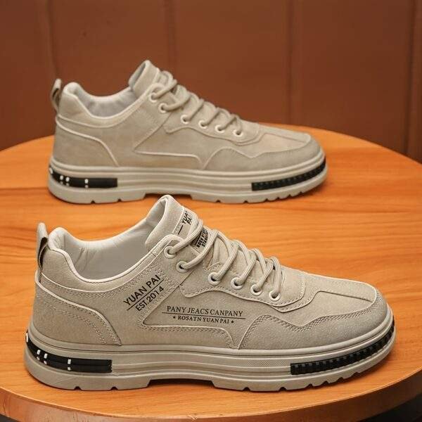 Men's Casual Sneakers - Stylish Lightweight All-Match Skate Shoes with Durable PVC Sole, Comfortable Fabric Lining, and Breathable Design for Outdoor, Sports, and Casual Attire