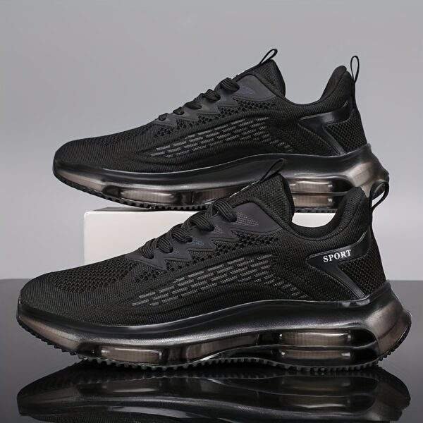Men'S Low Top Road Running Shoes, Fabric Upper, Lace-Up Closure, TPU Sole, Solid Color, for Universal - Image 3