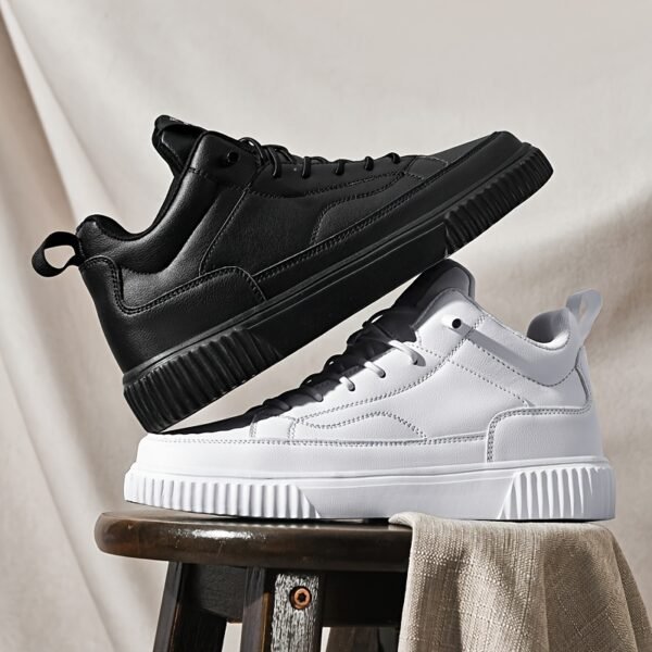 Men's Trendy Solid Skate Shoes, Comfy Non Slip Casual Street Style Sneakers For Men's Outdoor Activities - Image 6