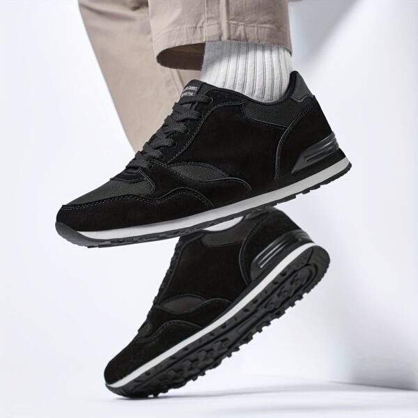 Men'S Stylish Low-Top Sneakers - Breathable Mesh, Lace-Up Running Shoes with Stylish Gray and Navy Design, Perfect for Casual and Street Wear, Casual Street Shoes|Minimalist Style|Breathable Upper, Sneakers - Image 4