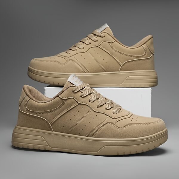 Men's Lightweight Durable Casual Sneakers - Low-Top Lace-Up Outdoor Shoes with PU Upper & MD Sole, All-Season Versatile Design for Hiking, Running, Daily Wear - Breathable Fabric Lining & Round Toe Comfort, Hiking Streetwear, Sporty Look, Secure Fit Closure - Image 8