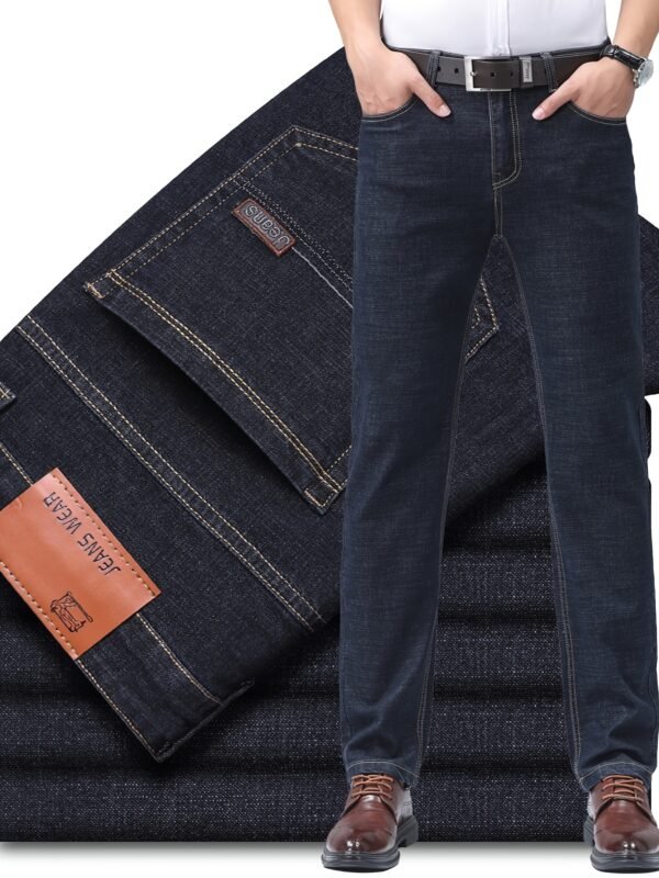 Plus-Size Men’s Comfortable High-Quality Denim Trousers – Stretch, Durable, Sweat-Resistant, Business-Ready - Image 2