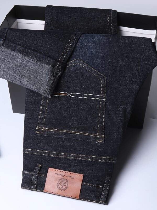 Plus Size Men's Premium Denim Jeans – Stretch Comfort Fit, Durable Cotton Blend with Embroidery, Machine Washable, Business Casual & Stylish, PLUS SIZE - Image 9