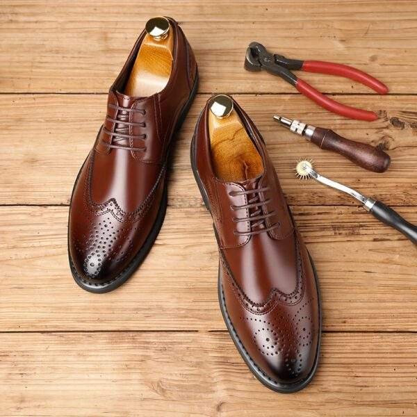JIT2025 Men’s Black Brogue Oxford – Versatile Lace-Up Dress Shoes - Image 11