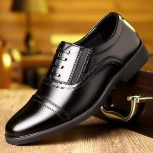 Plus Size Men’s Trendy Cap Toe Oxford Shoes – Comfy Non-Slip Formal Footwear