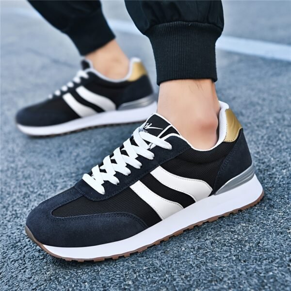 AOPLUS Men's Breathable Casual Sneakers - Lightweight Running Shoes with Cushioned Insole, Durable Rubber Sole, and Stylish Color Block Design for Sports and Casual Attire - Image 9