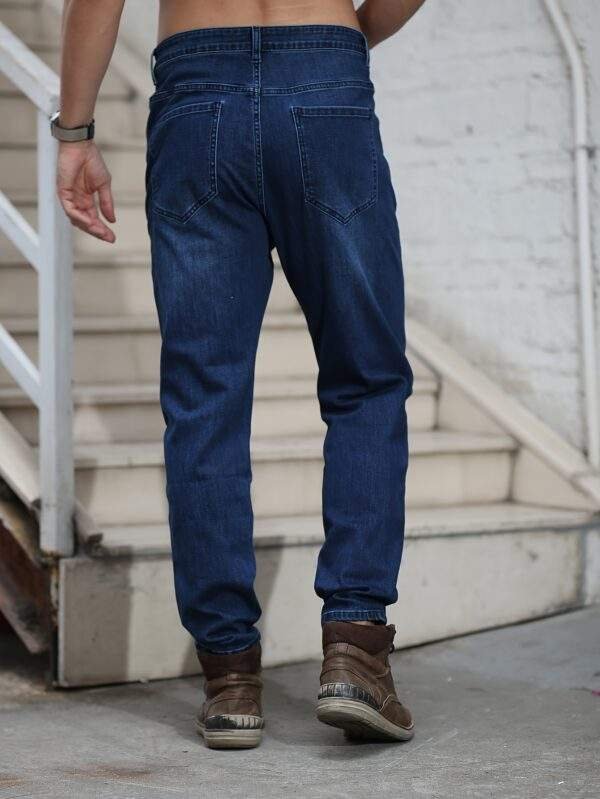 New Autumn Collection Plus-Size Men’s Stretch Slim-Fit Washed Denim Jeans - Image 2