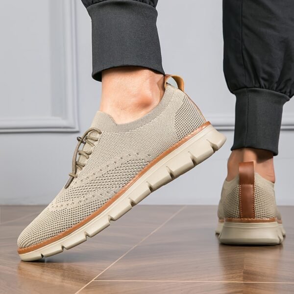 New Men's Fashion Casual Shoes Anti-Slip Outdoor Comfortable Low-Top Walking Shoes Mesh Breathable Knit Lightweight Classic Business Shoes Large Size - Image 4