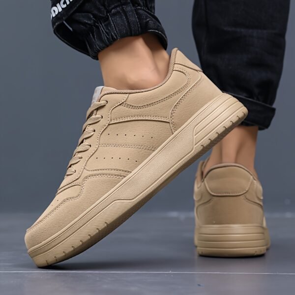 Men's Lightweight Durable Casual Sneakers - Low-Top Lace-Up Outdoor Shoes with PU Upper & MD Sole, All-Season Versatile Design for Hiking, Running, Daily Wear - Breathable Fabric Lining & Round Toe Comfort, Hiking Streetwear, Sporty Look, Secure Fit Closure - Image 6
