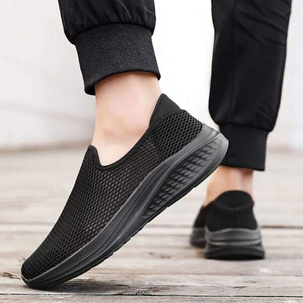 Men’s Breathable Knit Slip-On Sneakers – Lightweight Dark Green Casual Shoes - Image 10