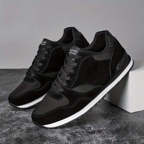 Men'S Stylish Low-Top Sneakers - Breathable Mesh, Lace-Up Running Shoes with Stylish Gray and Navy Design, Perfect for Casual and Street Wear, Casual Street Shoes|Minimalist Style|Breathable Upper, Sneakers - Image 3