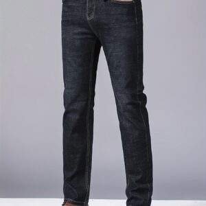 Plus Size Men's Premium Denim Jeans – Stretch Comfort Fit, Durable Cotton Blend with Embroidery, Machine Washable, Business Casual & Stylish, PLUS SIZE