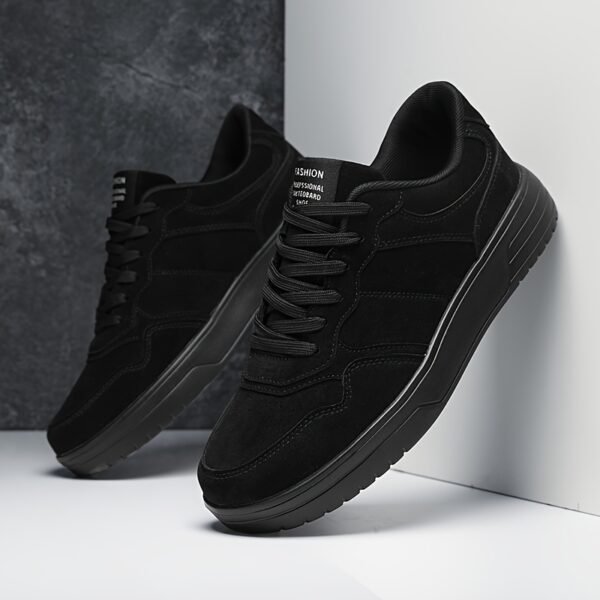 Men's Lightweight Durable Casual Sneakers - Low-Top Lace-Up Outdoor Shoes with PU Upper & MD Sole, All-Season Versatile Design for Hiking, Running, Daily Wear - Breathable Fabric Lining & Round Toe Comfort, Hiking Streetwear, Sporty Look, Secure Fit Closure - Image 3